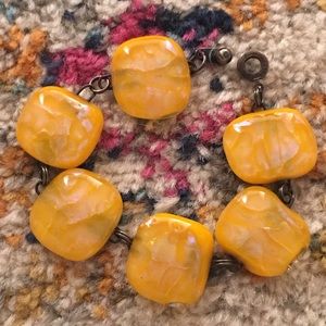 Yellow glass bracelet with USA Pat #4074400-2007